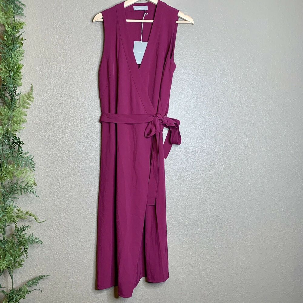 NWT Everlane Japanese GoWeave Wrap Dress Purple 8